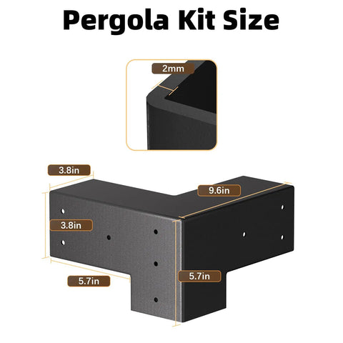 Beefed-Up Pergola Bracket Kit For 4x4 Posts 3 Way Right Angle Corner Brackets DIY Post Base Kit Easy Install Wood Beam Supports For Gazebos Patios And Outdoor Cabins