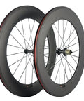 Race Ready Carbon Road Wheelset 88mm Deep Clincher 700c With 23mm Width Fits Shimano Cassettes Matte 3K Finish Toray T700 Rims