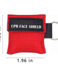 CPR Face Shield Keychain Mask With One Way Valve Portable First Aid Kit Essentials Red Nylon Pouch Ultra Compact 1.96 Inch