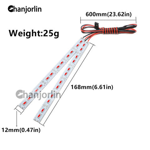 24 LED Aluminum RC Car Chassis Light Strip For 1 8th 1 10th 1 16th Scale Trucks And Buggies, 5V To 8.45V No Battery Needed