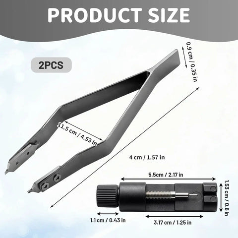 Dual Fork Spring Bar Tool For Watches With Pin Removal Tweezers, Fast Strap Swaps And Link Removal, Black Finish Band Adjuster Kit