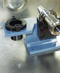 Universal CNC Tightening Fixture For CAT BT50 Collet Chucks, Beefy Yet Precise Heavy Duty Steel, bench-mounted with CAT BT50 chuck