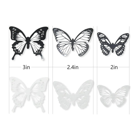 72 Piece Butterfly Wall Decor Sticker Set Removable 3D Mural Butterflies For Home Decor, Living Room And Kids Bedroom, sizes 3in, 2.4in, 2in