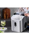 Top Shelf Countertop Nugget Ice Maker With Hassle Free Self Cleaning And Travel Ready Design For Chilling Sodas Smoothies And Cocktails pouring water