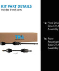 Front Driver And Passenger CV Axle Assembly Set Of Two For 2015 2016 2017 2018 Nissan Murano FWD Beefed Up Replacement Axles Durable OEM Quality Easy Install Fits S SV SL Platinum Models, two CV axles with box