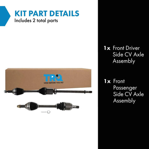 Front Driver And Passenger CV Axle Assembly Set Of Two For 2015 2016 2017 2018 Nissan Murano FWD Beefed Up Replacement Axles Durable OEM Quality Easy Install Fits S SV SL Platinum Models, two CV axles with box