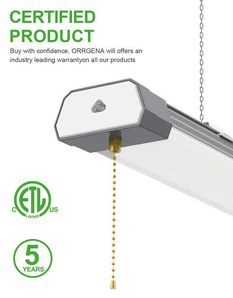 Close-up of Linkable 120W LED Shop Light With 15600 Lumens 5000K Daylight Linear High Bay Low Bay Fixture