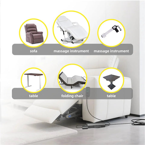 Replacement 2 Pin AC DC Power Supply For Recliners And Lift Chairs 100 240V 29V 2A Switching Transformer connected to recliner