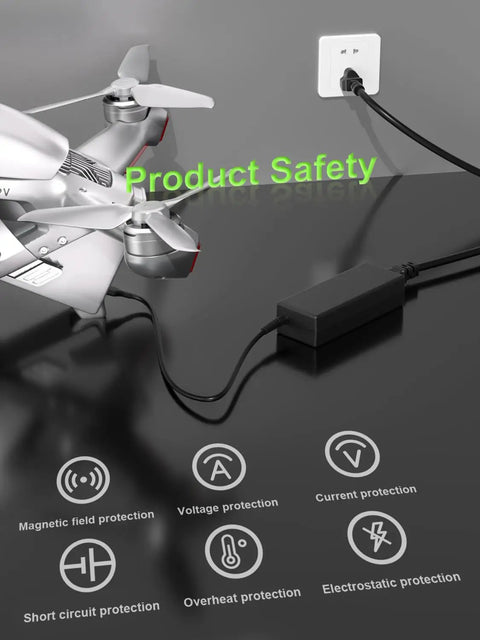 100W USB-C Battery Charger For Mavic 3 Pro Cine Classic And Air Series Avata Mini with safety protection icons