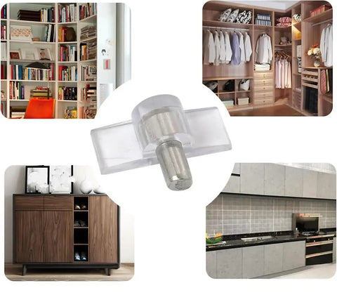 Clear Plastic Cabinet Shelf Pins For Removable Glass Panels And Wood Shelves Heavy Duty And Easy To Install in home settings
