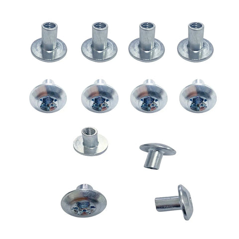 Heavy Duty Domed Torx Barrel Nut For Cargo Trailer Door Latch 5/16 Inch Coarse Thread shown in galvanized steel.