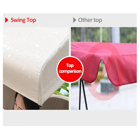 Outdoor Porch Swing Canopy Replacement Cover For 2 Seater Waterproof Weatherproof Sun Shade comparison image