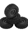Set of black rugged RC car tires for Oil Tank Trailer Chassis For 1 To 16 RC Cars Fits WPL B24 B16 B36 Kits Military Truck DIY Accessory