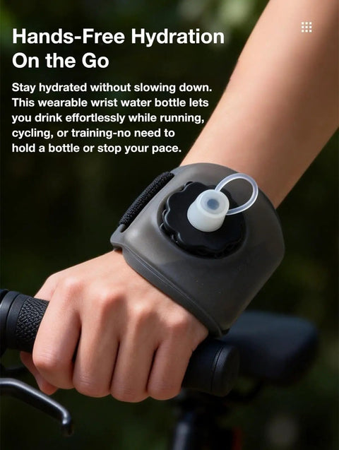 Wearable Wrist Hydration Bottle For Runners And Outdoor Folks Lightweight 100 500ml Silicone Water Bag on cyclist's wrist