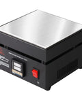 Digital LED Soldering Hot Plate 110V 850W Preheating Station with aluminum plate and control panel, side view