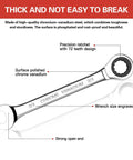 Ratcheting Wrench Set With 22 Pieces Built Tough In CR V Steel 72 Tooth Drive Long Open End Wrenches ANSI Certified