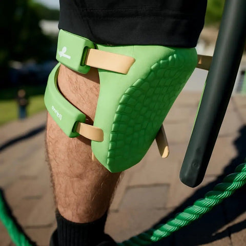 Knee Saver Knee Pads For Work And DIY Pro Grade Comfort Cushioned Support Durable Green And Brown Finish Non Slip Straps