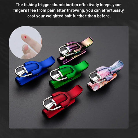 Green Cannon Surf Fishing Trigger Aid For Fixed Spool Casting Thumb Button Clip Sea Fishing Gear display