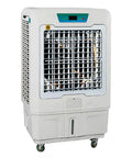 Skip Peak Summer Costs And Keep Your Space Chill With This Portable Swamp Cooler Acting As Lightweight Ductless Air Conditioner Featuring Three Sided Intake Panels For Rapid Evaporative Cooling Loaded With Four Freezing Ice Packs And Smooth 120 Degree, standing portable swamp cooler on wheels, 780mm tall.