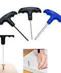 Professional T Shape Hex Socket Wrench With An Anti Slip Steel Handle And Accurate 6 Millimeter Bits For Home Projects Car Service And Quick Fix Work That Gets You Out Of Tight Spots, featuring three T handles in focus.
