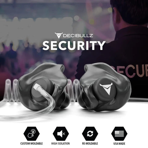 Custom Molded Surveillance Radio Earpiece Set With Thermo Fit For Clear Acoustic Tube Radios, Two Way Radio Headset With Isolation And Noise Reduction For Loud Environments, Stays Put In Any Situation