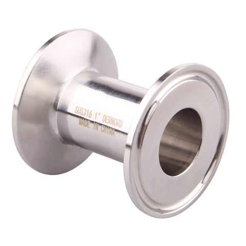 DERNORD SUS316 stainless sanitary tri-clamp adapter with 1 inch tube OD and flanged ends