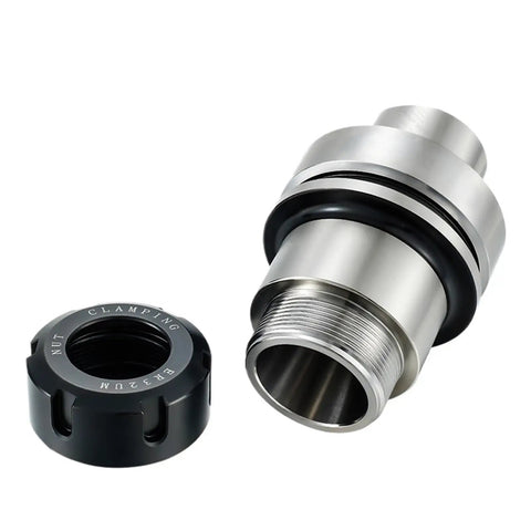 Heavy Duty Hsk63f Tool Holder With Er20 70mm Collet For Precision Machining And Industrial Milling Applications That Keep Your Workflow Smooth And On Point with black nut.