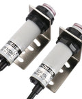 M18 Infrared Through Beam Photoelectric Sensor Switch for shop floor, rugged design, 10m sensing, with mounting bracket, NPN NO NC, DC 10-30V