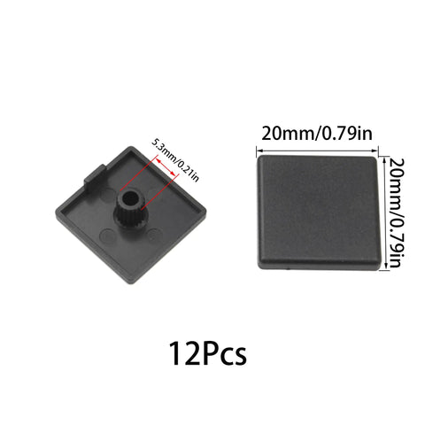 12 end caps for 315 Inch 8 Meter Soft Cover Seal Strip, 2020 series aluminum extrusion profile, dust protection for 3D printers and robots.