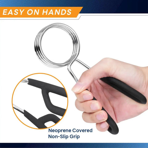 Olympic Bar Spring Clip For 2 Inch US Bars Heavy Duty Steel Clamp With Chrome Finish Secure Grip And Quick Release Ideal