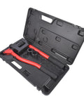 Lever-Action Sheet Metal Punch Kit For 20 Gauge Steel With Conduit Hole Cutter Set in carrying case, includes knockout drivers