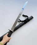 Person holding 34 Inch Handmade Full Tang High Carbon Steel Samurai Katana With Scabbard For Practice, Collection, Outdoor Use And Display.
