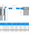 Technical diagram of Multi Grip Rivet Nuts 1/4 20 Thread with dimensions and specifications in table format.