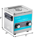 Hualuck 2L Ultrasonic Jewelry Cleaner With Heater, 8" height, 304 stainless steel, portable mini washing machine for deep cleaning.