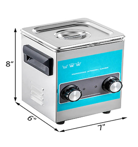 Hualuck 2L Ultrasonic Jewelry Cleaner With Heater, 8" height, 304 stainless steel, portable mini washing machine for deep cleaning.