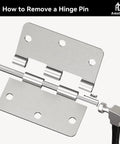 Top Shelf Interior Door Hinges In Brushed Nickel With Rounded Corners Solid Iron Residential Hardware installation guide.