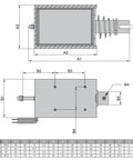 Beefy 24V 15N Pull Type Solenoid Electromagnet Built For Precise Linear Motion Open Frame With 10mm Stroke Spring Return And Low Friction 37 By 20 By 26.5mm 1A 9.6W DC Coil dimension drawing, open frame side and top view