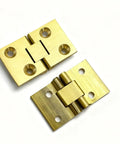 Heavy Duty Brass Flip Top Hinges For Furniture And Cabinet Doors Featuring 180 Degree Folding Concealed Joints Crafted From Real Solid Metal With Mounting Screws For Diy Projects That Are Damn Near Indestructible, 50mm x 30mm size.