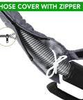 50 Foot Low Voltage Central Vacuum Hose With Crushproof Padded Cover And Zipper For Easy Install And Pro Grade Protection Of Plinths And Baseboards Not For Electric Carpet Beater Or Powerhead showing zippered cover detail