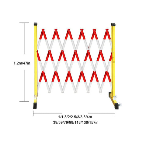 Expandable Retractable Traffic Fence Heavy Duty Safety Barrier For Construction Sites, 1.2m high, features a bright red and white design.