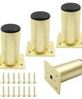 Top Tier Adjustable Aluminum Furniture Legs Sweet Gold Finish Hella Sturdy Home Upgrade Four pack with screws for tables, sofas, chairs.