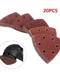 Fresh 20PC Triangular Sanding Discs With 6 Hole Hook And Loop Design For Smooth Woodworking and DIY Projects Available In A Ton Of Grit Ranges From Coarse To Super Fine.