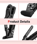 Adjustable Aluminum Triangle Motorcycle Kickstand, Heavy Duty Side Stand for Motorcycle, Scooter, and Dirt Bike, Universal Replacement with Non Slip Base, Durable Black Aluminum Alloy product details in four views