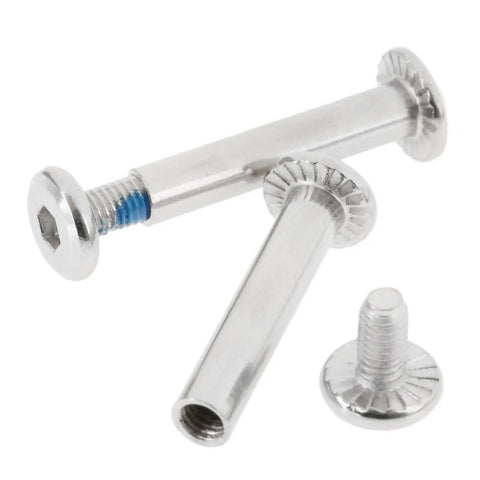 10 Pack Inline Skate Axle Screws Replacement Kit, 0.24 Inch Diameter and 6mm OD, shown with hex socket and grooved head design.