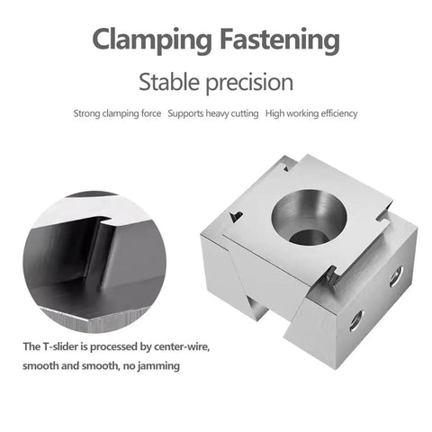Shop Certified Heavy Duty CNC Table Vise Multi Station Wedge Clamp Expanding Side Ejector Press Plate showing T-slider design.