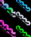 LED Light Up Inline Skate Wheels Set 62mm to 125mm with 24mm Width, 90A Hardness, 8 bearings included, lit in various colors