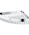 Selection Cube Corner Basket For Bathroom In Starlight Chrome, modern design wall-mounted durable shower storage solution.