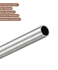 uxcell 304 stainless steel tube, hollow silver metal tubing for machinery, 10mm OD