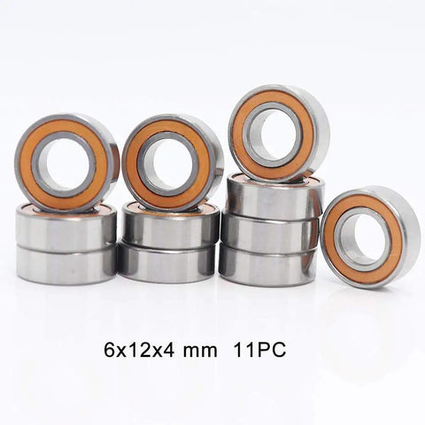 Monster Truck Nitro Revo Bearing Kit For Traxxas 34Pcs Ball Bearings In 5x11x4 6x12x4 12x18x4 10x15x4 And 5x8 Beefed Up For Smooth Runs Orange And Blue Ready For Tough Track Sessions. 6x12x4 mm 11PC orange sealed ball bearings for RC drivetrain
