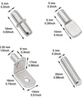 104 Pieces Shelf Pins Kit Four Styles Nickel Plated Shelf Support Pegs For Shelves Cabinets Bookshelves And Closets Durable Zinc Alloy